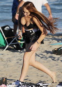 Lindsay Lohan in a black bikini