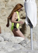 Lindsay Lohan swimsuit sideboob