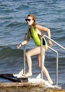 Lindsay Lohan swimsuit sideboob