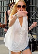 Lindsay Lohan in a see through top