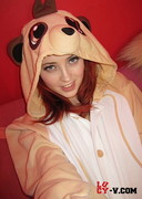 LucyV in a bear costume