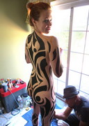 Maitland Ward nude in body paint