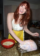 Busty babe cooks dinner