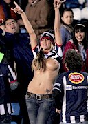 Busty Mexican soccer fan flash boobs