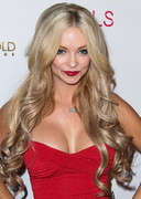 Mindy Robinson cleavage in red