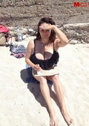 Monica Mendez topless at the beach