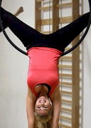 Nicola McLean is upside down