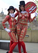 Bodypainted PETA protesters