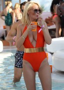 Rhian Sugden in a swimsuit