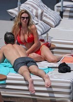 Rhian Sugden topless sunbathing