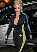 Rita Ora cleavage in a jumpsuit