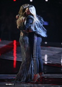 Rita Ora cleavage on stage