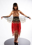 Busty bellydancer stripping