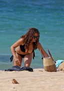 Salma Hayek in a black bikini