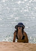 Salma Hayek in a black bikini