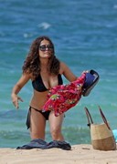 Salma Hayek in a black bikini