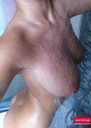 Sarah McDonald in the shower
