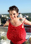 September Carrino on a roof