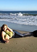 September Carrino as a topless Mermaid