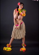 Sha Rizel as a busty Hula Girl