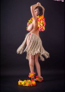 Sha Rizel as a busty Hula Girl