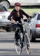 Sofia Vergara cleavage on a bicycle