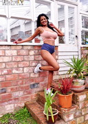 Sophia Lares strip outdoors