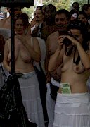 Topless girls in Central Park