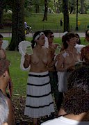 Topless girls in Central Park