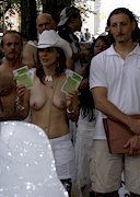 Topless girls in Central Park