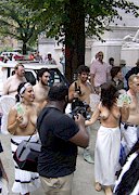 Topless girls in Central Park