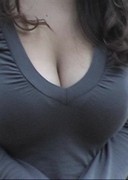 Busty babe flash in public