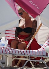 Amber Rose at beach