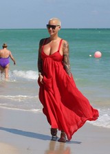 Amber Rose at beach