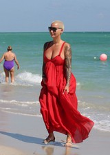 Amber Rose at beach