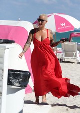 Amber Rose at beach