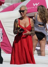 Amber Rose at beach