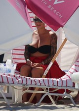 Amber Rose at beach