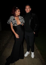 Amy Childs cleavage and a kiss