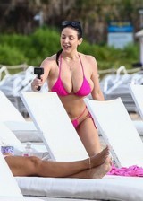 Angela White bikini candid