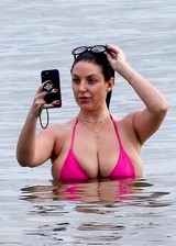 Angela White bikini candid