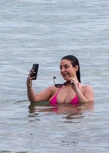 Angela White bikini candid