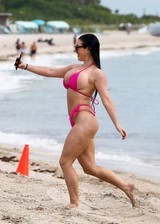 Angela White bikini candid