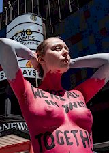 Body paint protester