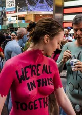 Body paint protester