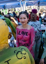 Body paint protester