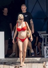 Caroline Vreeland in a red bikini