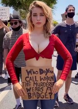 Caylee Cowan protest cleavage