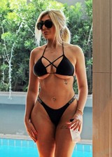 Big tits in a black bikini