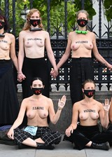 Topless protest